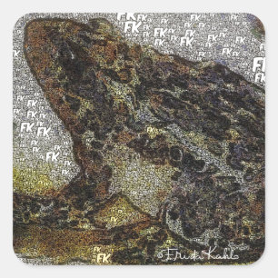 Frida Kahlo FK-stijl Kikkikkerschilfers Vierkante Sticker