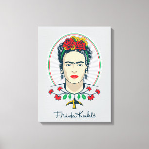 Frida Kahlo Floral Canvas Afdruk