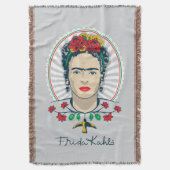 Frida Kahlo |  Floral Deken (Voorkant Verticaal)