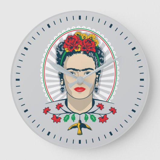 Frida Kahlo |  Floral Grote Klok (Voorkant)