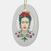 Frida Kahlo | Floral Keramisch Ornament (Links)