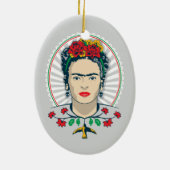 Frida Kahlo | Floral Keramisch Ornament (Achterkant)