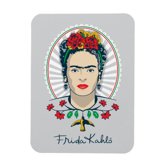 Frida Kahlo |  Floral Magneet (Verticaal)