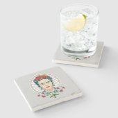 Frida Kahlo |  Floral Stenen Onderzetter (Zijkant)