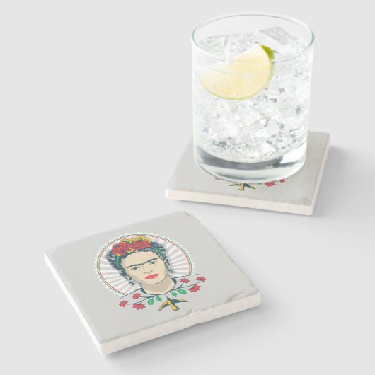 Frida Kahlo |  Floral Stenen Onderzetter (Zijkant)