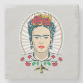 Frida Kahlo |  Floral Stenen Onderzetter (Voorkant)