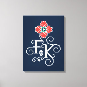 Frida Kahlo Floral Tribute Canvas Afdruk