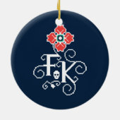 Frida Kahlo | Floral Tribute Keramisch Ornament (Achterkant)