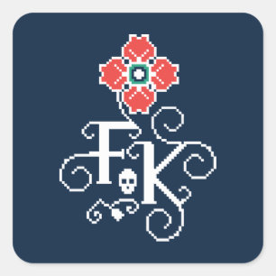 Frida Kahlo Floral Tribute Vierkante Sticker