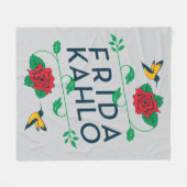 Frida Kahlo | Floral Typografie Fleece Deken (Voorkant (Horizontaal))