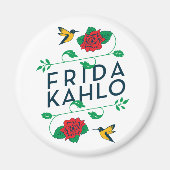 Frida Kahlo | Floral Typografie Magneet (Voorkant)