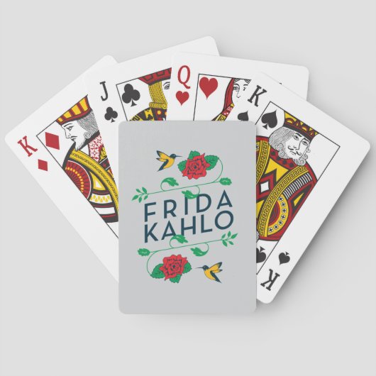 Frida Kahlo | Floral Typografie Pokerkaarten (Achterkant)
