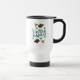 Frida Kahlo   Floral Typografie Reisbeker