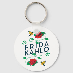 Frida Kahlo Floral Typografie Sleutelhanger