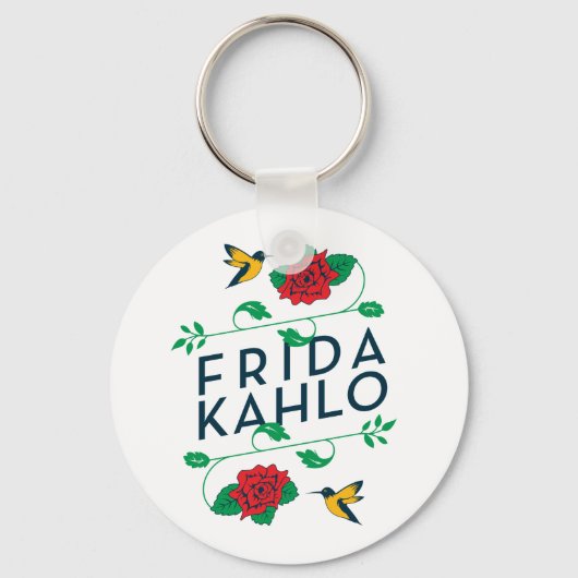 Frida Kahlo | Floral Typografie Sleutelhanger (Voorkant)