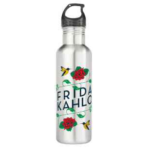 Frida Kahlo   Floral Typografie Waterfles