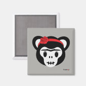 Frida Kahlo | FridaMoji - Dag van de dode aap Magneet (Voorkant / Achterkant)