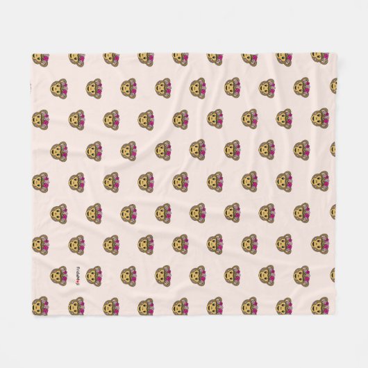 Frida Kahlo | FridaMoji - Monkey Fleece Deken (Voorkant (Horizontaal))