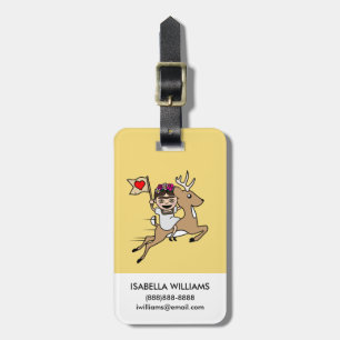 Frida Kahlo   FridaMoji - Reindeer Bagagelabel
