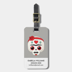 Frida Kahlo   FridaMoji - Sugar Skull Bagagelabel