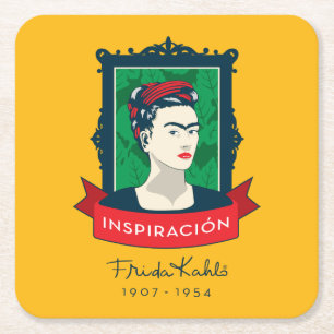 Frida Kahlo Geïnspiración Vierkante Kartonnen Onderzetter