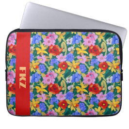 Frida Kahlo geïnspireerd Monogram Laptop Sleeve
