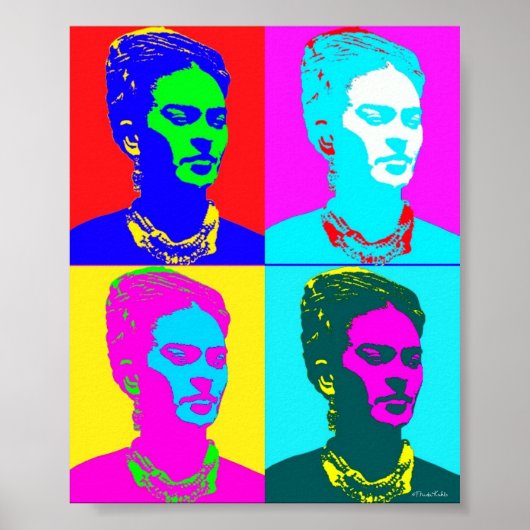 Frida Kahlo geïnspireerd portret Poster (Voorkant)