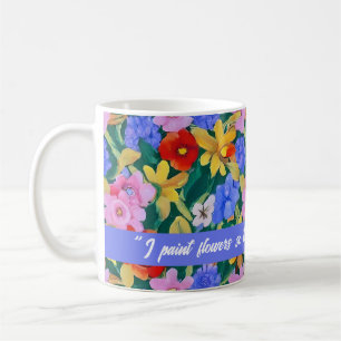 Frida Kahlo, geschilderde bloemen Koffiemok