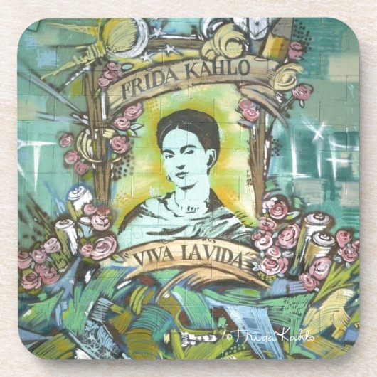 Frida Kahlo Graffiti Bier Onderzetter (Voorkant)