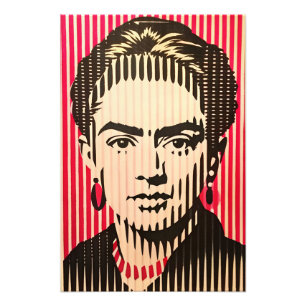 Frida Kahlo in BAUHAUS optische illusie stijl Foto Afdruk