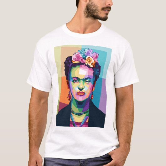 Frida Kahlo in WPAP T-shirt (Voorkant)