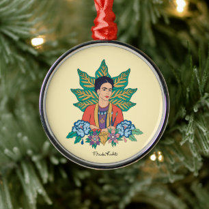 Frida Kahlo Kleurrijke Floral Graphic Metalen Ornament