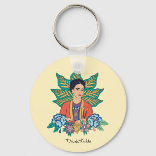 Frida Kahlo Kleurrijke Floral Graphic Sleutelhanger