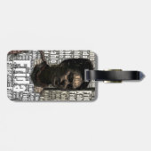 Frida Kahlo Lettering Portrait Bagagelabel (Achterkant horizontaal)