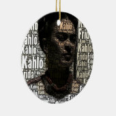 Frida Kahlo Lettering Portrait Keramisch Ornament (Rechts)