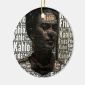 Frida Kahlo Lettering Portrait Keramisch Ornament (Links)