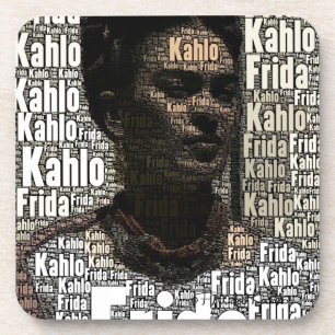 Frida Kahlo Lettering Portrait Onderzetter