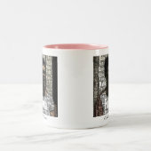 Frida Kahlo Lettering Portrait Tweekleurige Koffiemok (Center)