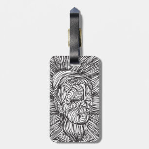 Frida Kahlo Lines Portrait Bagagelabel