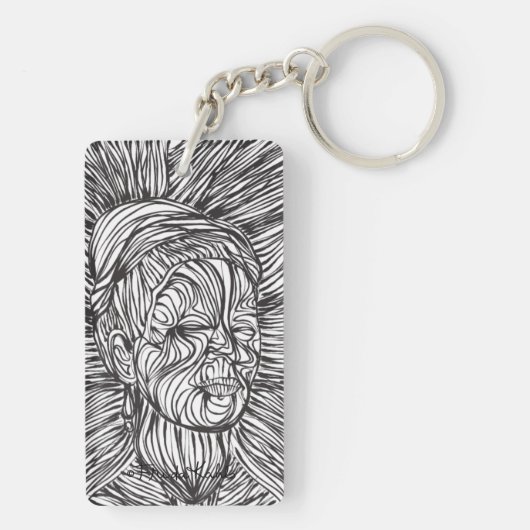 Frida Kahlo Lines Portrait Sleutelhanger (achterkant)