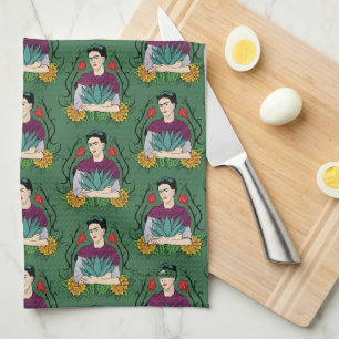 Frida Kahlo Mi Mexico Lindo Pattern Theedoek