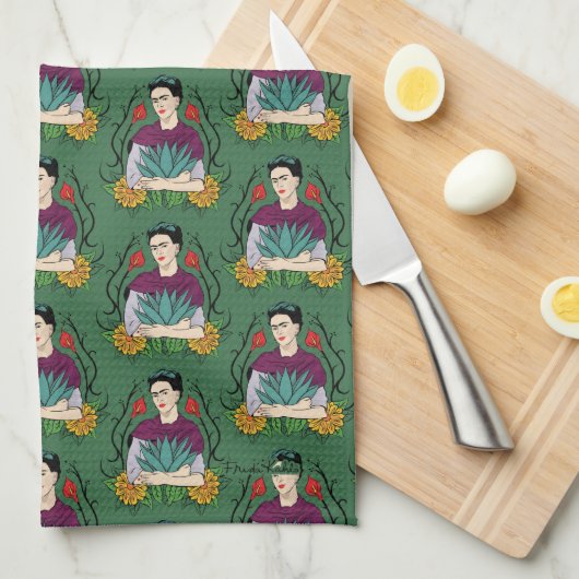 Frida Kahlo | Mi Mexico Lindo Pattern Theedoek (Quarter Fold)