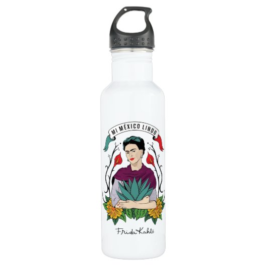 Frida Kahlo | Mi Mexico Lindo Waterfles (Voorkant)