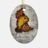 Frida Kahlo Monet Style Bird Painting Keramisch Ornament (Achterkant)