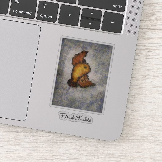 Frida Kahlo Monet Style Bird Painting Sticker (Detail)