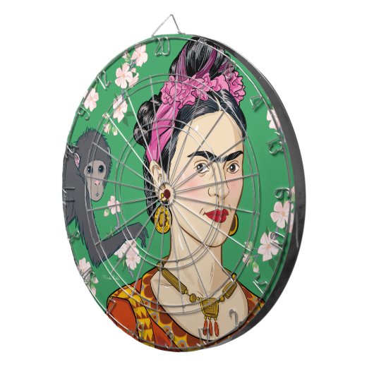 Frida Kahlo Monkey Graphic Dartbord (Voorkant Rechts)