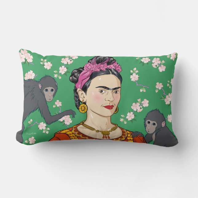 Frida Kahlo Monkey Graphic Kussen (Voorkant)