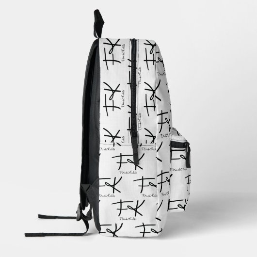 Frida Kahlo Monogram "FK" Signature Pattern Bedrukte Rugzak (Links)