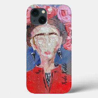 Frida Kahlo Original Red Flower roze Faceloos iPhone 13 Hoesje