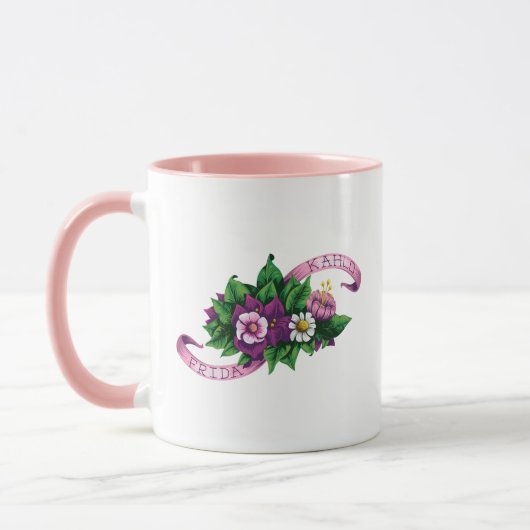 Frida Kahlo | Paarse Floral Bouquet Mok (Links)